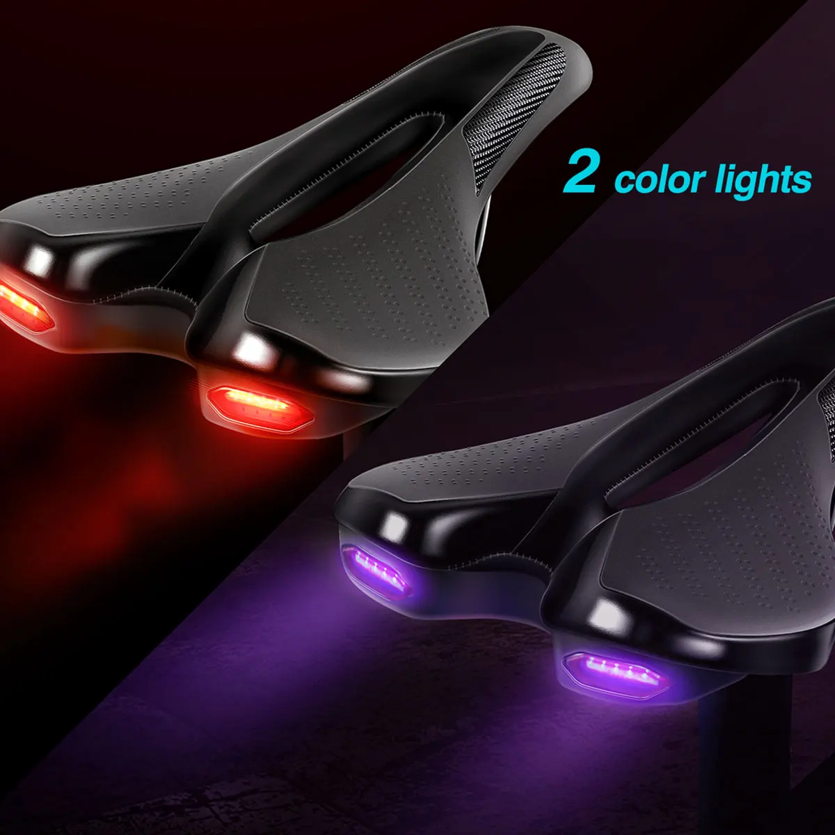 Nighthawk Bike Saddle with Taillights - Image 3