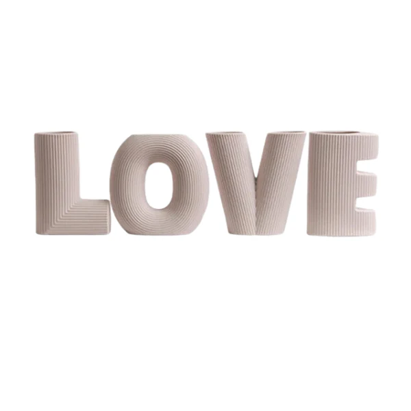 Nordic Ceramic Love Letters Vase Set (4 pcs) - Image 10