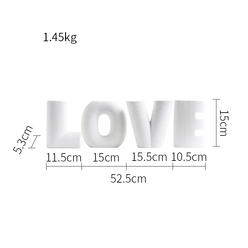 Nordic Ceramic Love Letters Vase Set (4 pcs) - Image 11