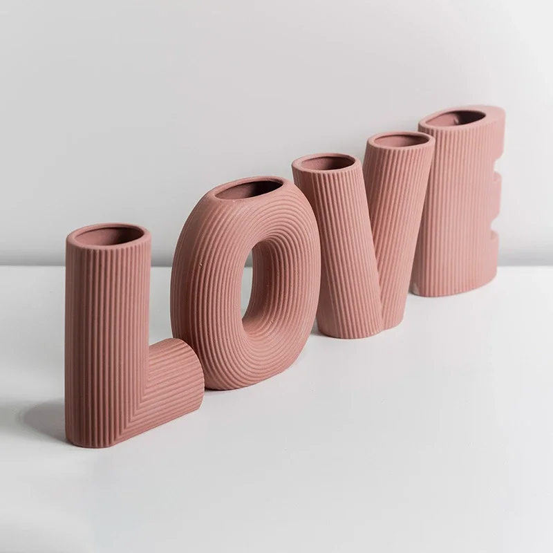 Nordic Ceramic Love Letters Vase Set (4 pcs) - Image 5