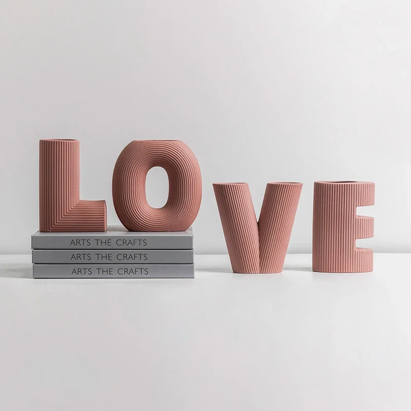 Nordic Ceramic Love Letters Vase Set (4 pcs) - Image 6
