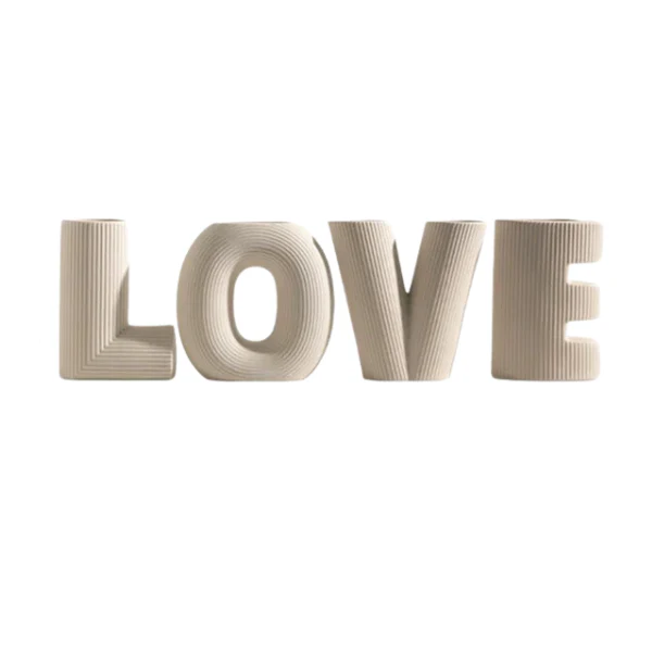 Nordic Ceramic Love Letters Vase Set (4 pcs) - Image 7