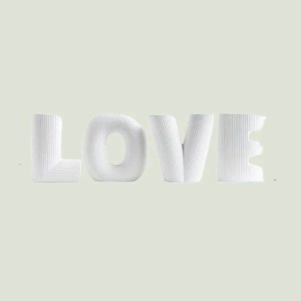 Nordic Ceramic Love Letters Vase Set (4 pcs) - Image 8