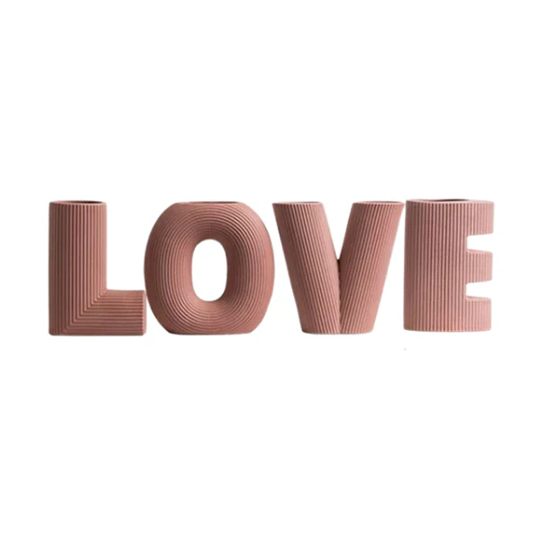 Nordic Ceramic Love Letters Vase Set (4 pcs) - Image 9