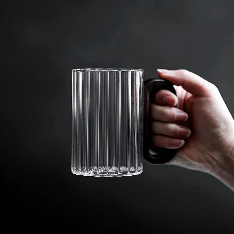 Rustic Ribbed Glass Mug - Image 3