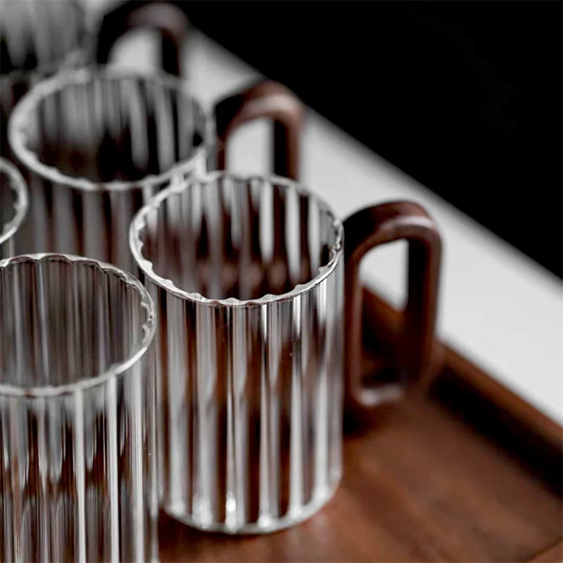 Rustic Ribbed Glass Mug - Image 4