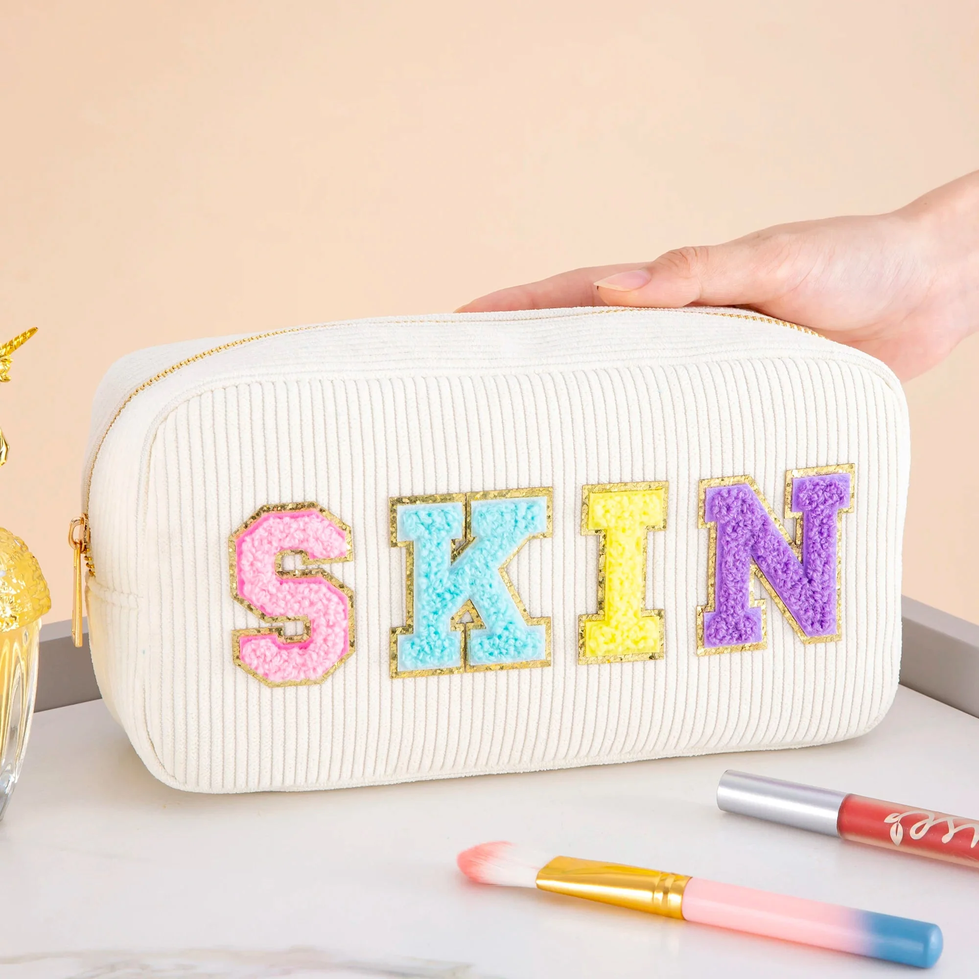 Varsity Pastel Cosmetic Bag - Image 3