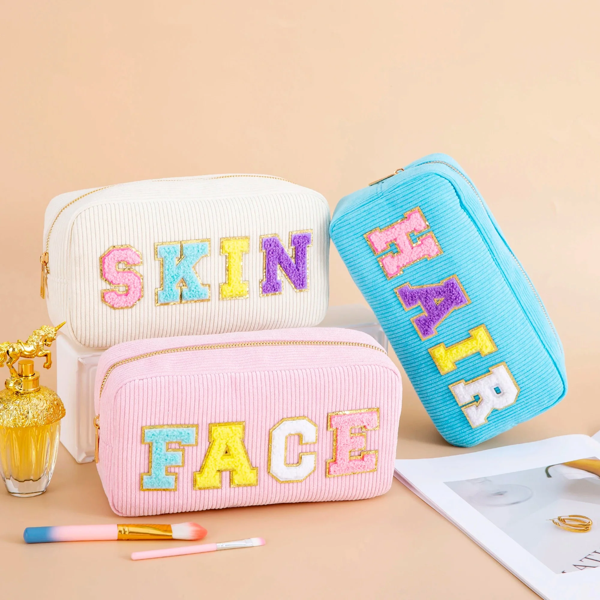Varsity Pastel Cosmetic Bag - Image 8