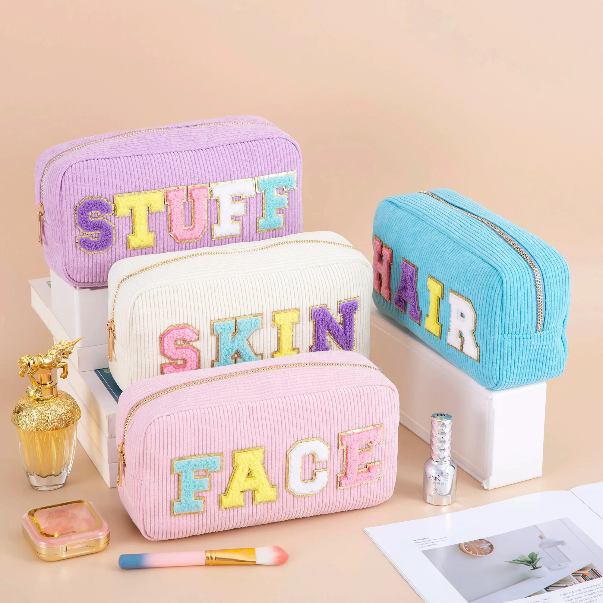 Varsity Pastel Cosmetic Bag - Image 9