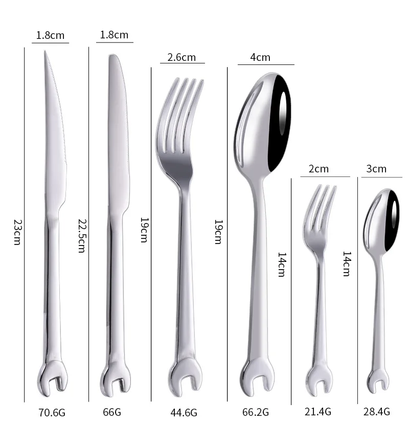 Wrench-Shaped Cutlery 6-Piece Set - Image 3